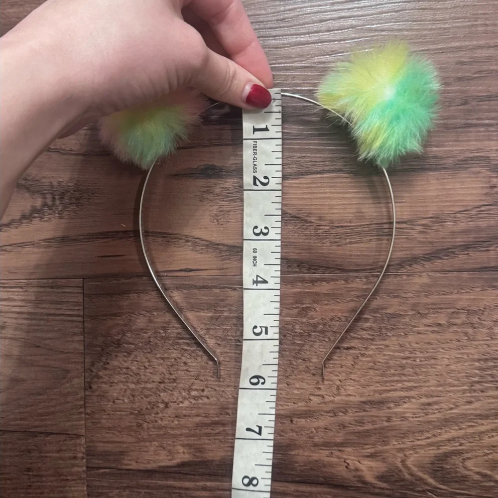 Rainbow Furry Pom-Pom Headband